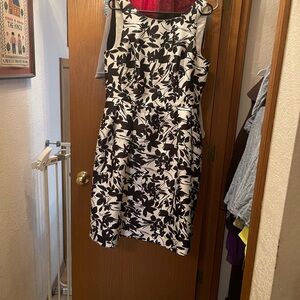 Size 12 black flowery dress.  Luxe by Carmen marc valvo